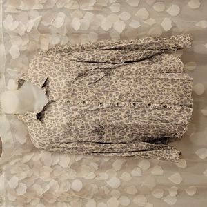 Maurices Button Down Long-Sleeve Leopard Print Shirt